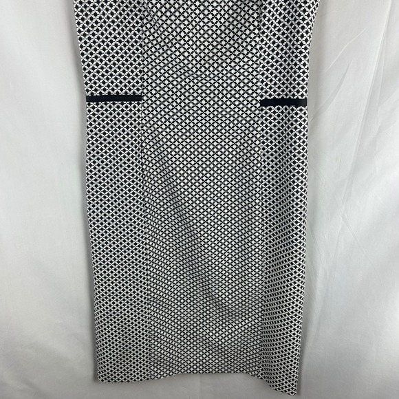 Long Tall Sally Black White Geometric Print Sleeveless Sheath Dress Size 8 Long - Picture 4 of 9